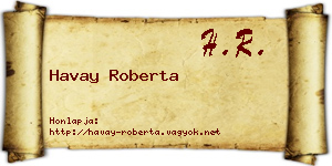 Havay Roberta névjegykártya